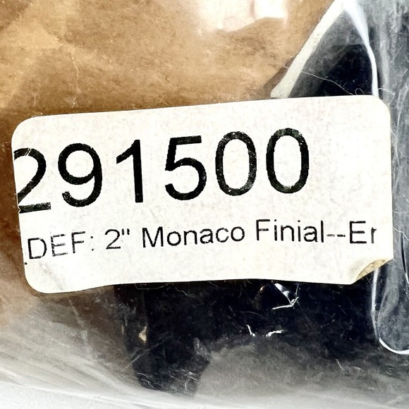 Antique Drapery Rod Co. Monaco Finials English Walnut Pair FIEMOW New/Old Stock - Picture 6 of 8